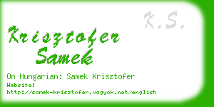 krisztofer samek business card